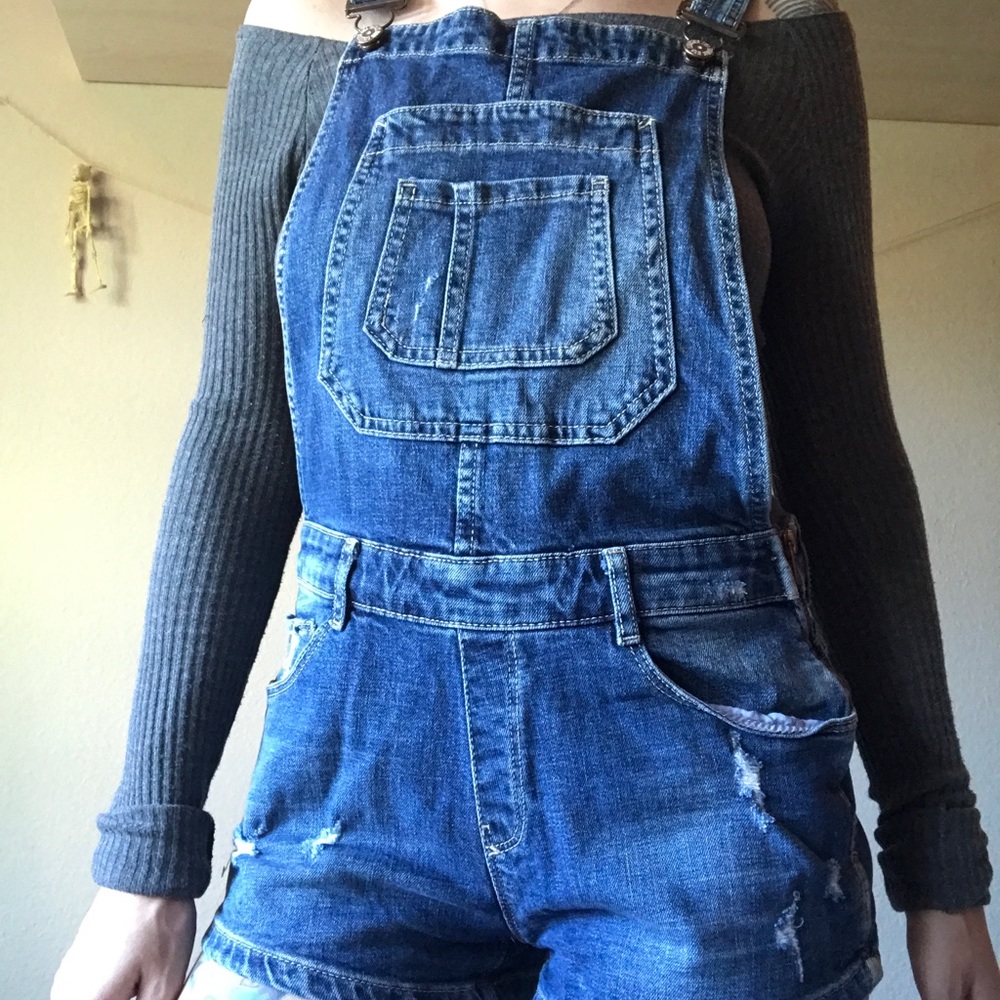 Zara Denim overall shorts